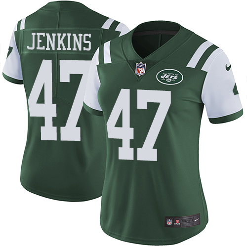 Nike Jets #47 Jordan Jenkins Green Team Color Women's Stitched NFL Vapor Untouchable Limited Jersey